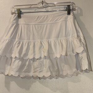 Lilly Pulitzer Luxletic White Scalloped Mini Skirt